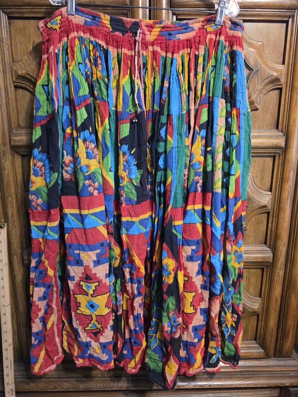Colorful Bohemian Patchwork A-Line Maxi Skirt - Multicolor